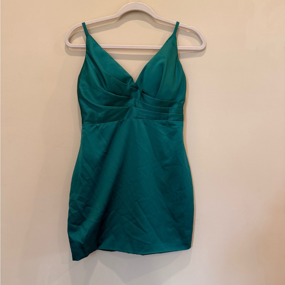 DO+BE Turquoise Satin Dress